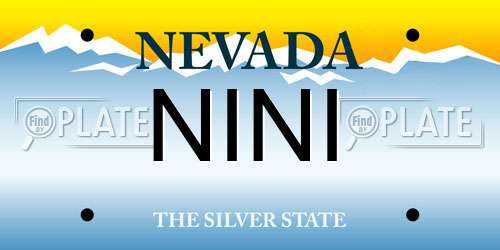 NINI Nevada License Plate