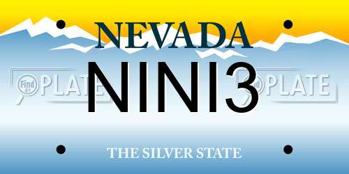 NINI3 Nevada License Plate