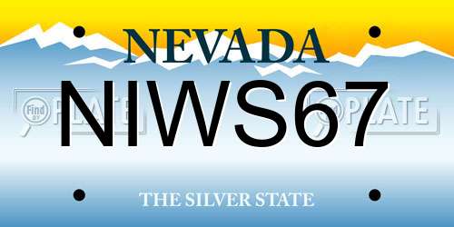 NIWS67 Nevada License Plate