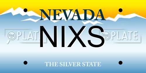 NIXS Nevada License Plate