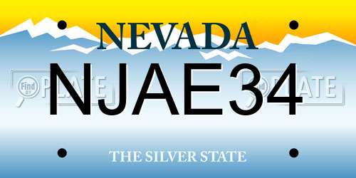 NJAE34 Nevada License Plate