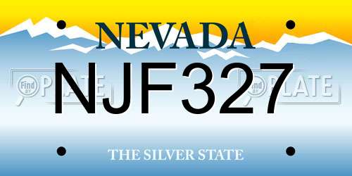 NJF327 Nevada License Plate