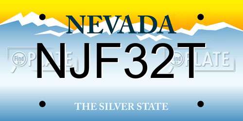 NJF32T Nevada License Plate