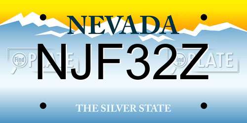 NJF32Z Nevada License Plate