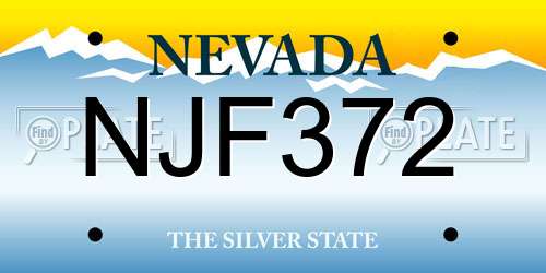 NJF372 Nevada License Plate