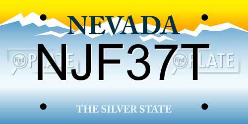 NJF37T Nevada License Plate