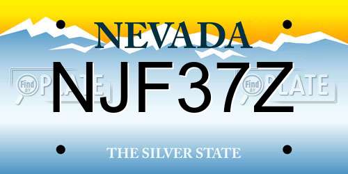 NJF37Z Nevada License Plate