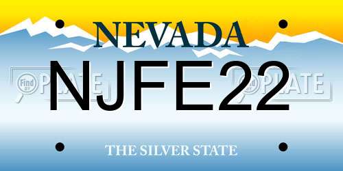 NJFE22 Nevada License Plate