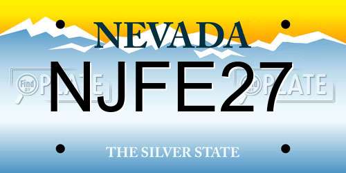 NJFE27 Nevada License Plate