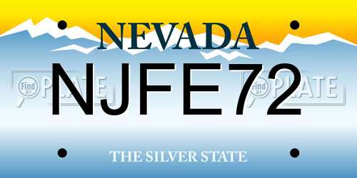 NJFE72 Nevada License Plate