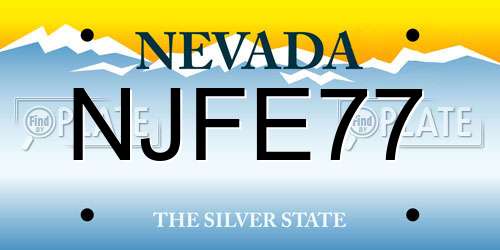 NJFE77 Nevada License Plate