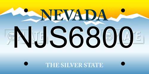 NJS6800 Nevada License Plate