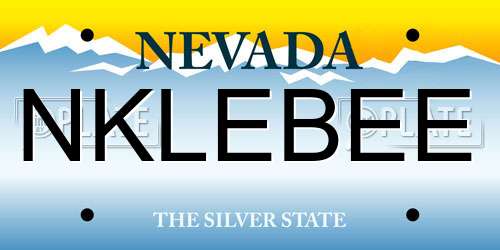 NKLEBEE Nevada License Plate