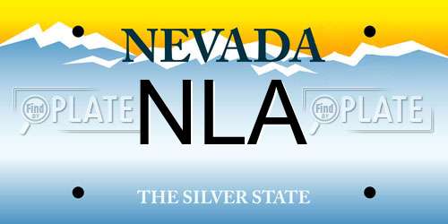 NLA Nevada License Plate
