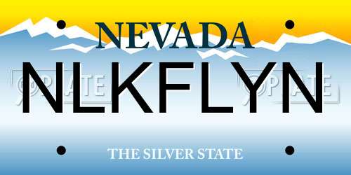 NLKFLYN Nevada License Plate