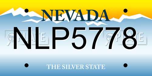 NLP5778 Nevada License Plate