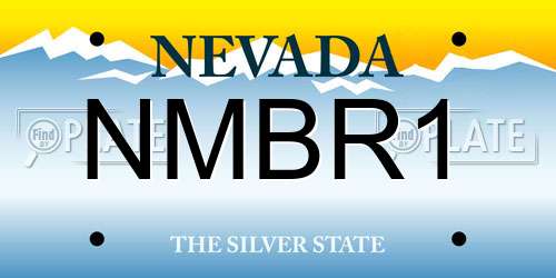 NMBR1 Nevada License Plate