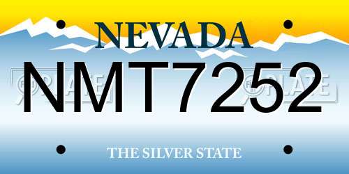 NMT7252 Nevada License Plate