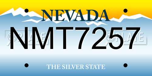 NMT7257 Nevada License Plate
