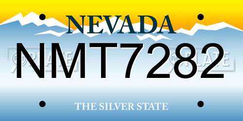 NMT7282 Nevada License Plate