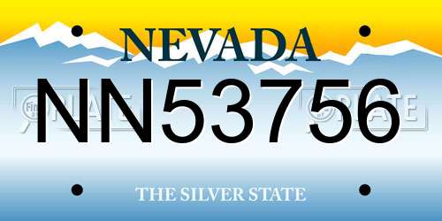 NN53756 Nevada License Plate