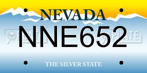 NNE652 Nevada License Plate