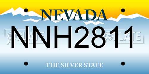 NNH2811 Nevada License Plate