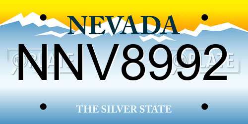 NNV8992 Nevada License Plate