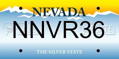 NNVR36 Nevada License Plate