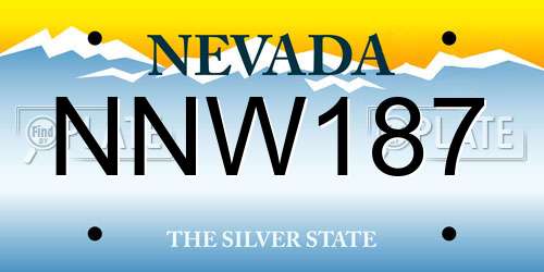 NNW187 Nevada License Plate