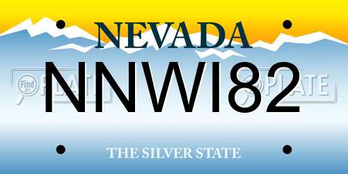 NNWI82 Nevada License Plate