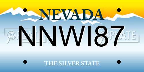 NNWI87 Nevada License Plate