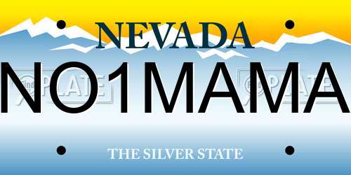 NO1MAMA Nevada License Plate