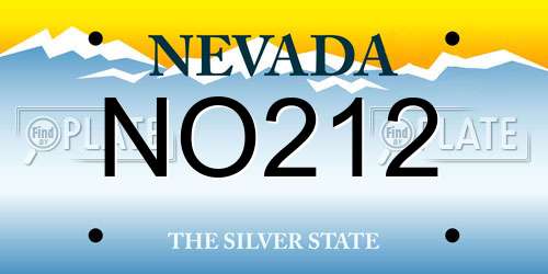 NO212 Nevada License Plate