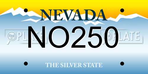 NO250 Nevada License Plate
