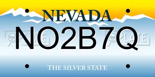 NO2B7Q Nevada License Plate