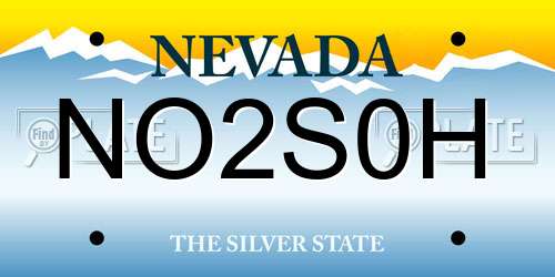 NO2S0H Nevada License Plate