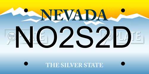 NO2S2D Nevada License Plate