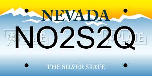 NO2S2Q Nevada License Plate