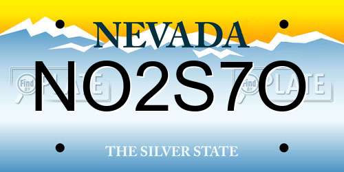 NO2S7O Nevada License Plate