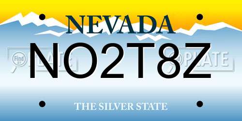 NO2T8Z Nevada License Plate