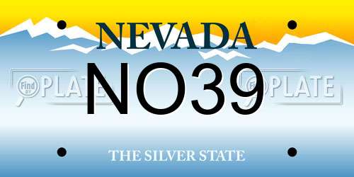 NO39 Nevada License Plate