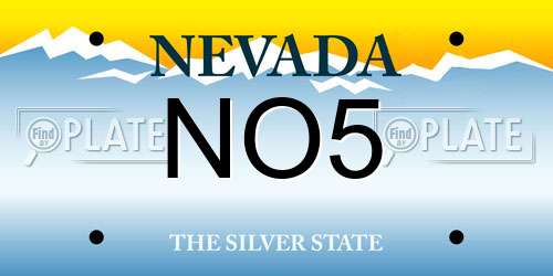 NO5 Nevada License Plate