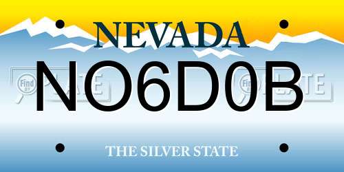 NO6D0B Nevada License Plate