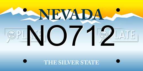NO712 Nevada License Plate