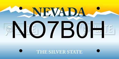 NO7B0H Nevada License Plate
