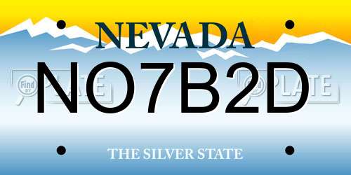 NO7B2D Nevada License Plate