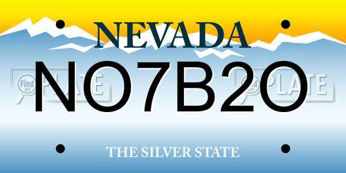 NO7B2O Nevada License Plate