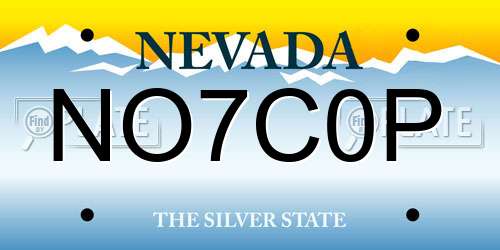 NO7C0P Nevada License Plate