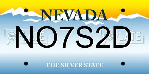 NO7S2D Nevada License Plate